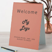 Plaque De Table Logo en terre poussiéreuse Terracotta entreprise o (En SItu (Tableau))