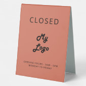 Plaque De Table Logo en terre poussiéreuse Terracotta entreprise o (Verso)