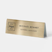 Plaque De Table Logo Faux Gold Metal Professionnel (Verso)