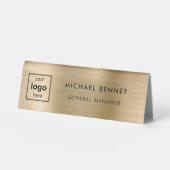 Plaque De Table Logo Faux Gold Metal Professionnel (Recto)