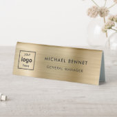 Plaque De Table Logo Faux Gold Metal Professionnel (En SItu (Tableau))
