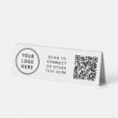 Plaque De Table Logo moderne Code QR (Verso)