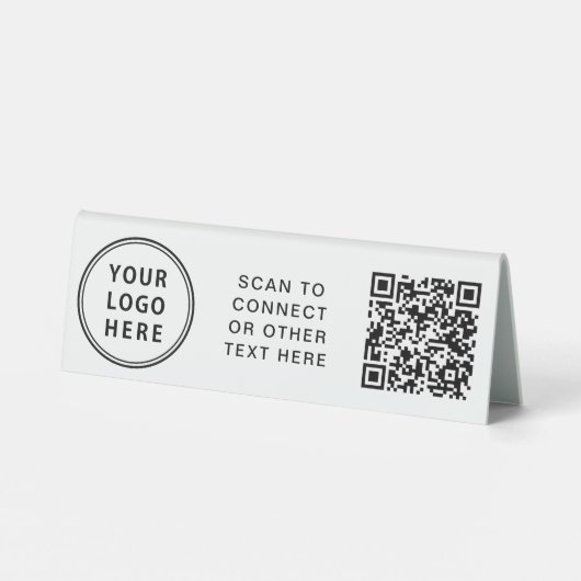 Plaque De Table Logo moderne Code QR (Verso)