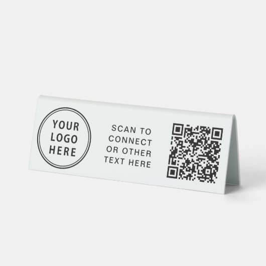 Plaque De Table Logo moderne Code QR (Recto)