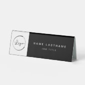 Plaque De Table Logo personnalisé Black Elegant Professionnel (Recto)