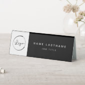 Plaque De Table Logo personnalisé Black Elegant Professionnel (En SItu (Tableau))