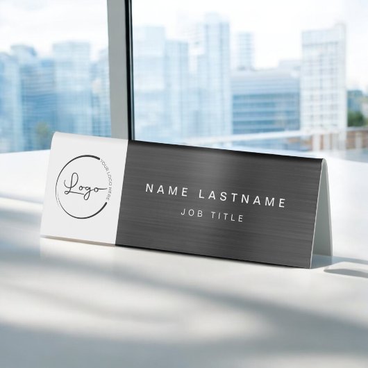 Plaque De Table Logo personnalisé Black Metallic Professional