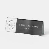 Plaque De Table Logo personnalisé Black Metallic Professional (Recto)