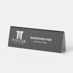 Plaque De Table Logo personnalisé en lin gris foncé