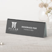 Plaque De Table Logo personnalisé en lin gris foncé (En SItu (Tableau))