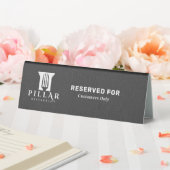 Plaque De Table Logo personnalisé en lin gris foncé (In SItu (Mariage))