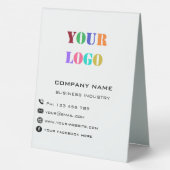 Plaque De Table Logo personnalisé et texte de votre entreprise Tab (Verso)