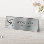 Plaque De Table Logo personnalisé gris argenté professionnel d'ent (En SItu (Tableau))