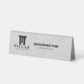 Plaque De Table Logo personnalisé Lin gris clair (Verso)