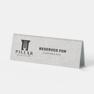 Plaque De Table Logo personnalisé Lin gris clair