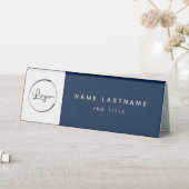 Plaque De Table Logo Personnalisé Marine Blue Elegant Professionne (En SItu (Tableau))