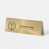 Plaque De Table Logo personnalisé métal or (Verso)