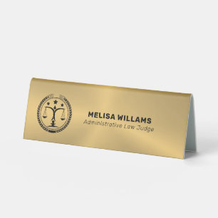 Plaque De Table Logo personnalisé métal or