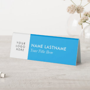 Plaque De Table Logo Personnalisé Minimaliste Ciel Bleu Simple Nom