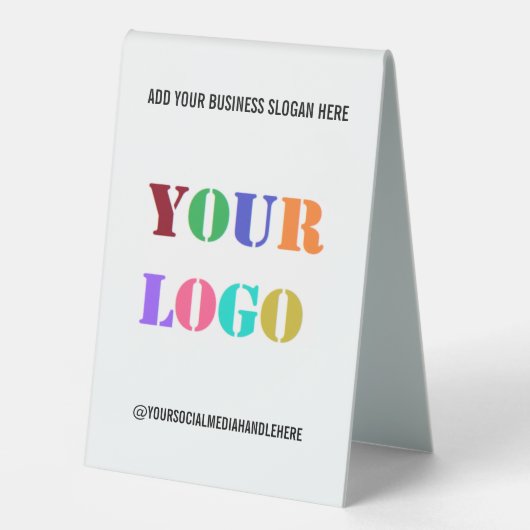Plaque De Table Logo personnalisé Social Media Business Table Tent (Recto)