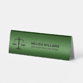 Plaque De Table Logo personnalisé vert métallisé (Verso)