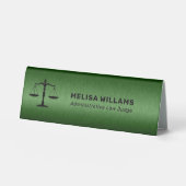 Plaque De Table Logo personnalisé vert métallisé (Recto)