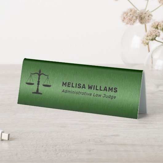 Plaque De Table Logo personnalisé vert métallisé (En SItu (Tableau))