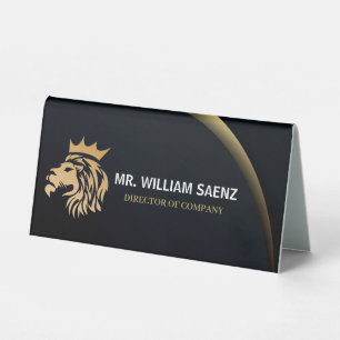 Plaque De Table Logo Professionnel Élégant Lion