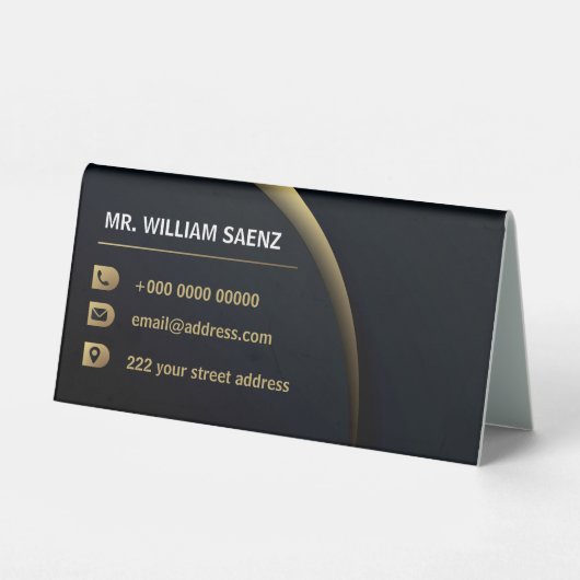 Plaque De Table Logo Professionnel Élégant Lion (Verso)