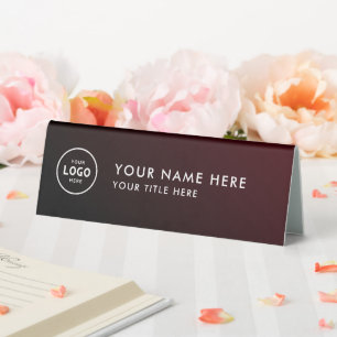 Plaque De Table Logo professionnel tendance pour entreprise Bureau