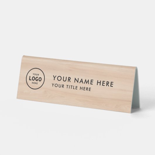 Plaque De Table Logo professionnel tendance pour entreprise Bureau (Recto)