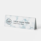 Plaque De Table Logo professionnel tendance pour entreprise Bureau (Verso)