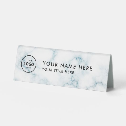 Plaque De Table Logo professionnel tendance pour entreprise Bureau (Recto)