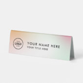 Plaque De Table Logo professionnel tendance pour entreprise Bureau (Verso)