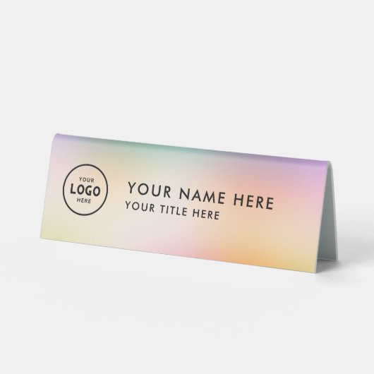 Plaque De Table Logo professionnel tendance pour entreprise Bureau (Recto)