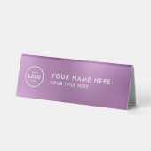 Plaque De Table Logo professionnel tendance pour entreprise Bureau (Recto)