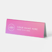 Plaque De Table Logo professionnel tendance pour entreprise Bureau (Verso)