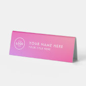 Plaque De Table Logo professionnel tendance pour entreprise Bureau (Recto)