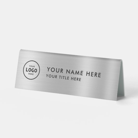 Plaque De Table Logo professionnel tendance pour entreprise Bureau (Recto)