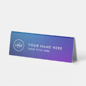 Plaque De Table Logo professionnel tendance pour entreprise Bureau (Verso)