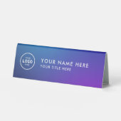 Plaque De Table Logo professionnel tendance pour entreprise Bureau (Recto)