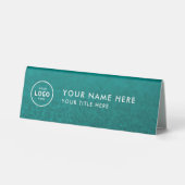 Plaque De Table Logo professionnel tendance pour entreprise Bureau (Recto)