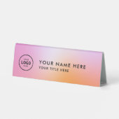 Plaque De Table Logo professionnel tendance pour entreprise Bureau (Verso)