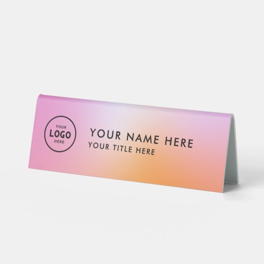 Plaque De Table Logo professionnel tendance pour entreprise Bureau (Recto)