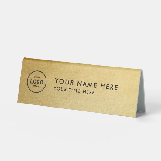 Plaque De Table Logo professionnel tendance pour entreprise Bureau (Recto)
