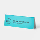 Plaque De Table Logo professionnel tendance pour entreprise Bureau (Verso)