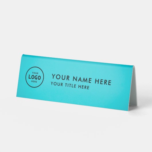 Plaque De Table Logo professionnel tendance pour entreprise Bureau (Recto)