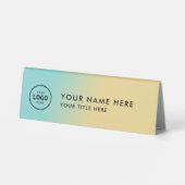 Plaque De Table Logo professionnel tendance pour entreprise Bureau (Verso)