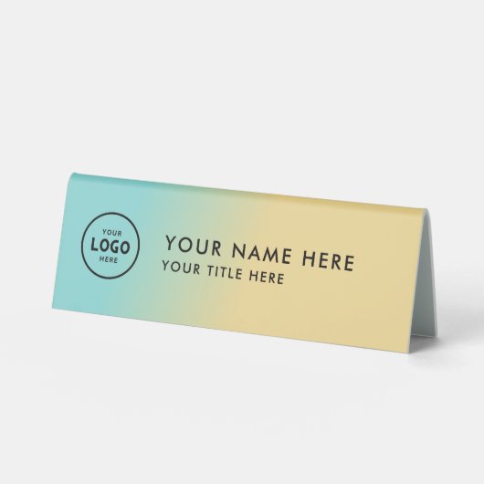 Plaque De Table Logo professionnel tendance pour entreprise Bureau (Recto)