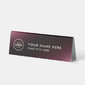 Plaque De Table Logo professionnel tendance pour entreprise Bureau (Verso)